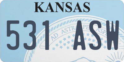 KS license plate 531ASW