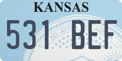 KS license plate 531BEF