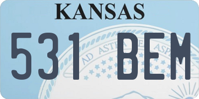 KS license plate 531BEM