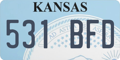 KS license plate 531BFD