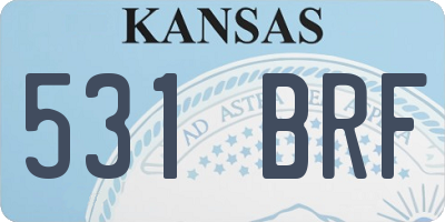 KS license plate 531BRF