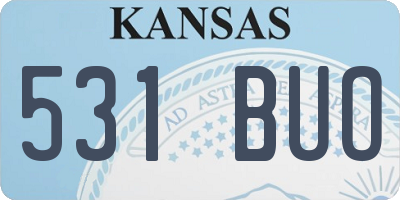 KS license plate 531BUO