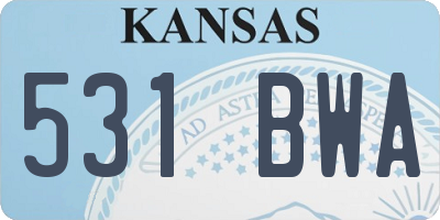 KS license plate 531BWA