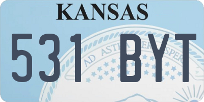 KS license plate 531BYT