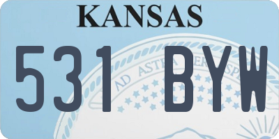 KS license plate 531BYW