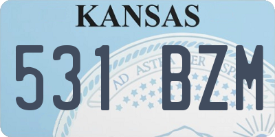 KS license plate 531BZM