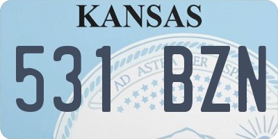 KS license plate 531BZN