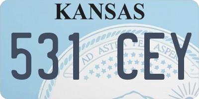 KS license plate 531CEY
