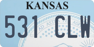 KS license plate 531CLW