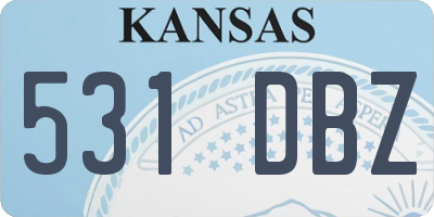 KS license plate 531DBZ
