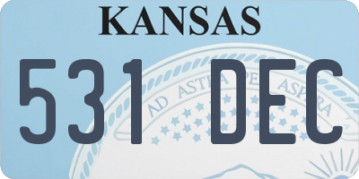 KS license plate 531DEC