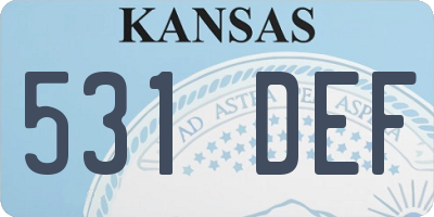 KS license plate 531DEF