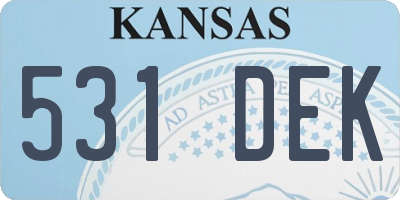 KS license plate 531DEK