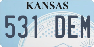 KS license plate 531DEM