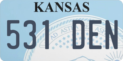 KS license plate 531DEN