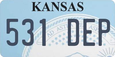 KS license plate 531DEP