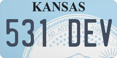 KS license plate 531DEV
