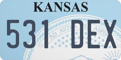 KS license plate 531DEX