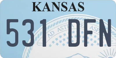 KS license plate 531DFN