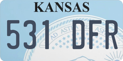 KS license plate 531DFR