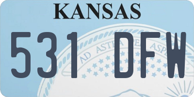 KS license plate 531DFW