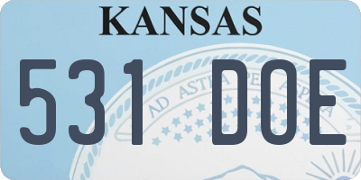 KS license plate 531DOE