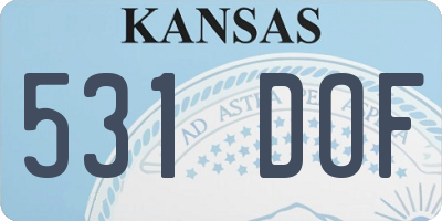 KS license plate 531DOF