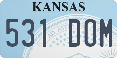 KS license plate 531DOM