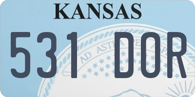 KS license plate 531DOR