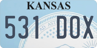 KS license plate 531DOX