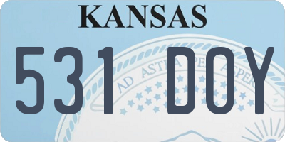 KS license plate 531DOY