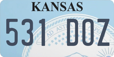 KS license plate 531DOZ