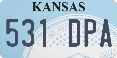 KS license plate 531DPA