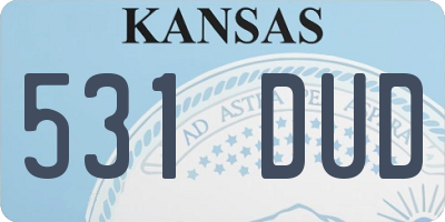 KS license plate 531DUD