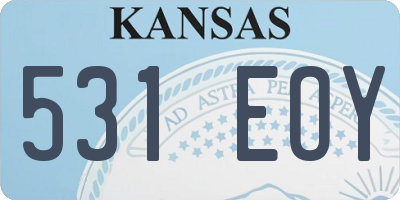 KS license plate 531EOY