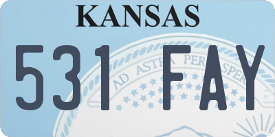 KS license plate 531FAY