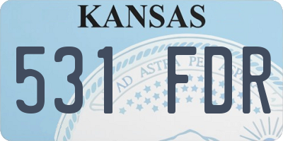 KS license plate 531FDR
