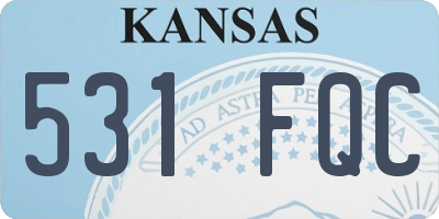 KS license plate 531FQC