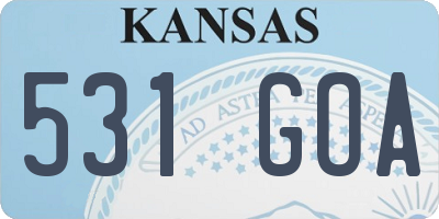 KS license plate 531GOA