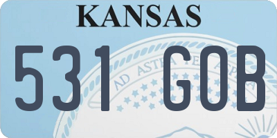 KS license plate 531GOB
