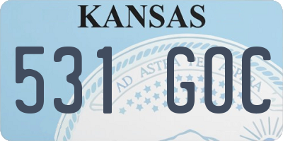 KS license plate 531GOC