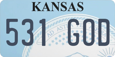 KS license plate 531GOD