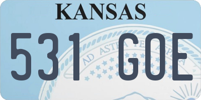 KS license plate 531GOE
