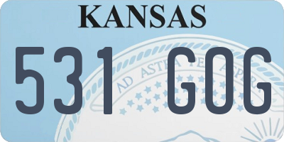 KS license plate 531GOG