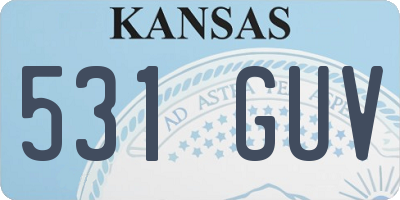 KS license plate 531GUV