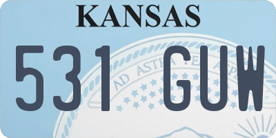 KS license plate 531GUW