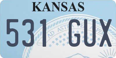KS license plate 531GUX