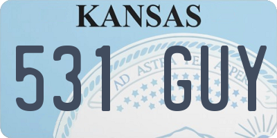 KS license plate 531GUY