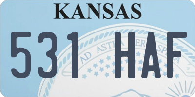 KS license plate 531HAF