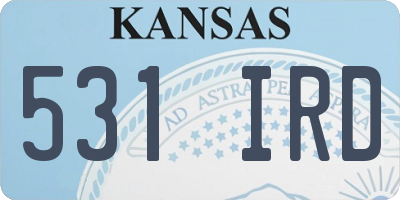 KS license plate 531IRD